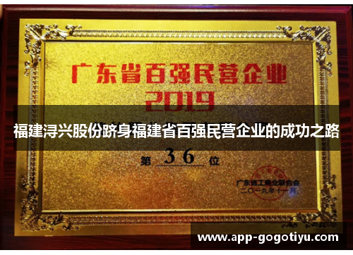 福建浔兴股份跻身福建省百强民营企业的成功之路